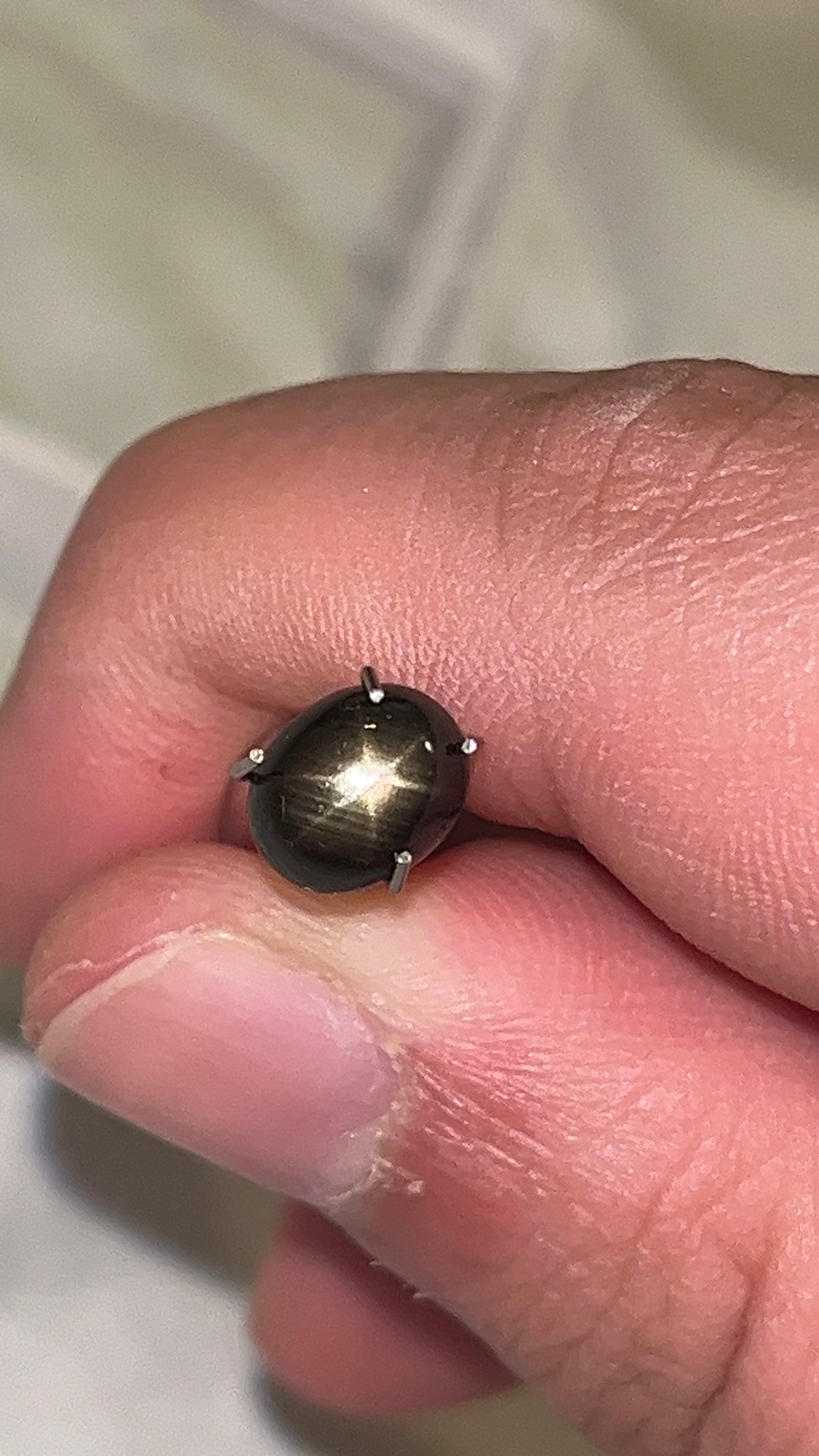 Natural black star sapphire untreated