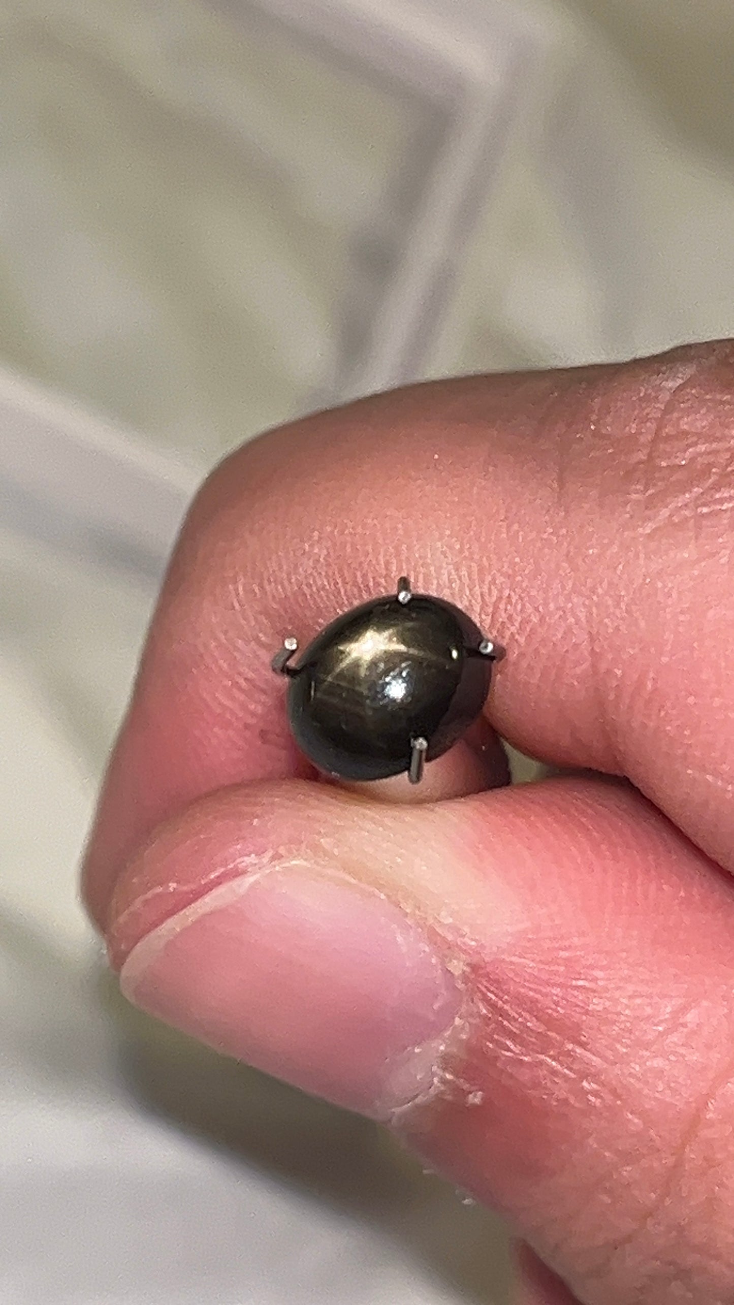 Natural black star sapphire untreated