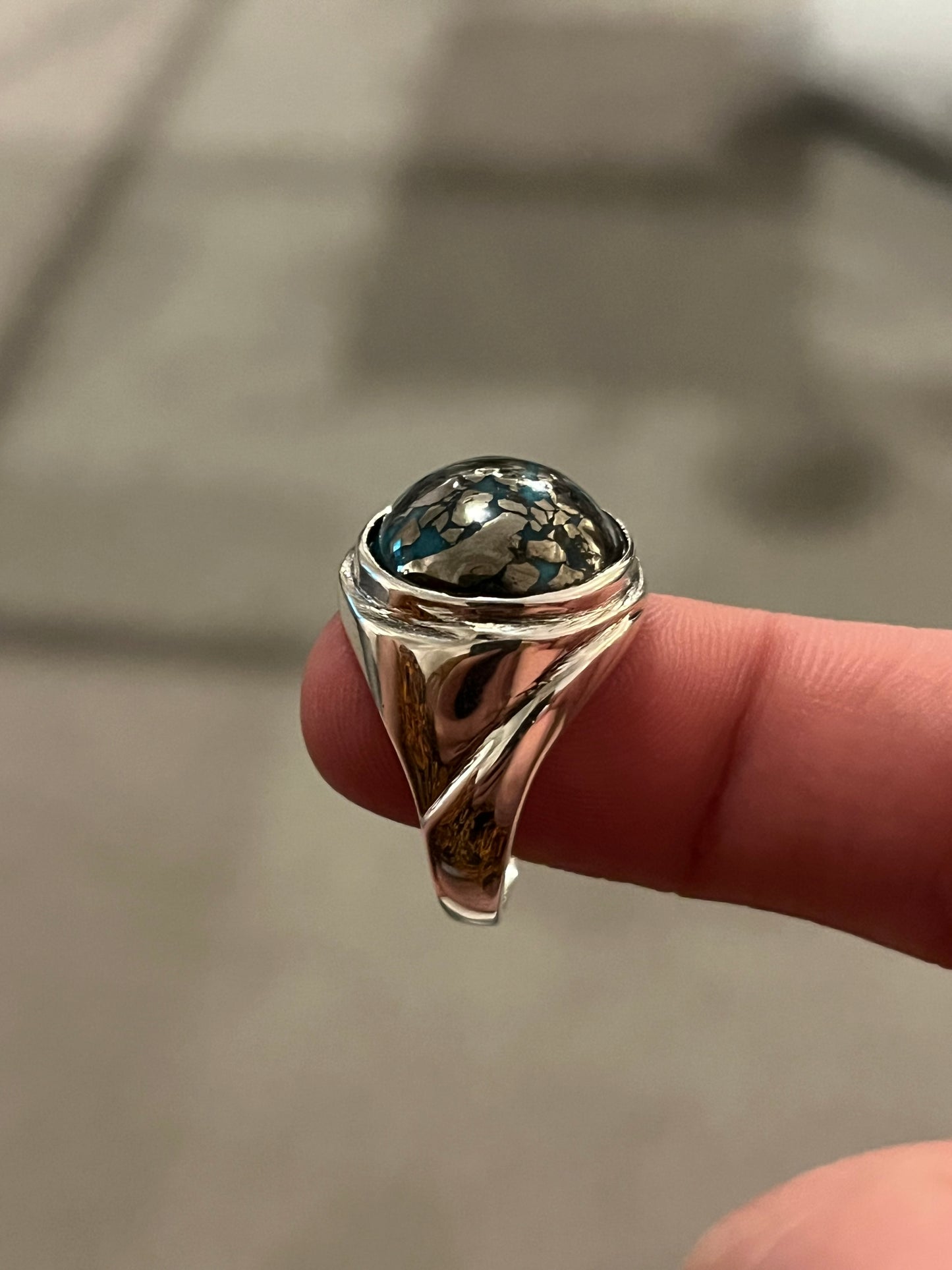 CERTIFIED! Natural turquoise s925 silver ring