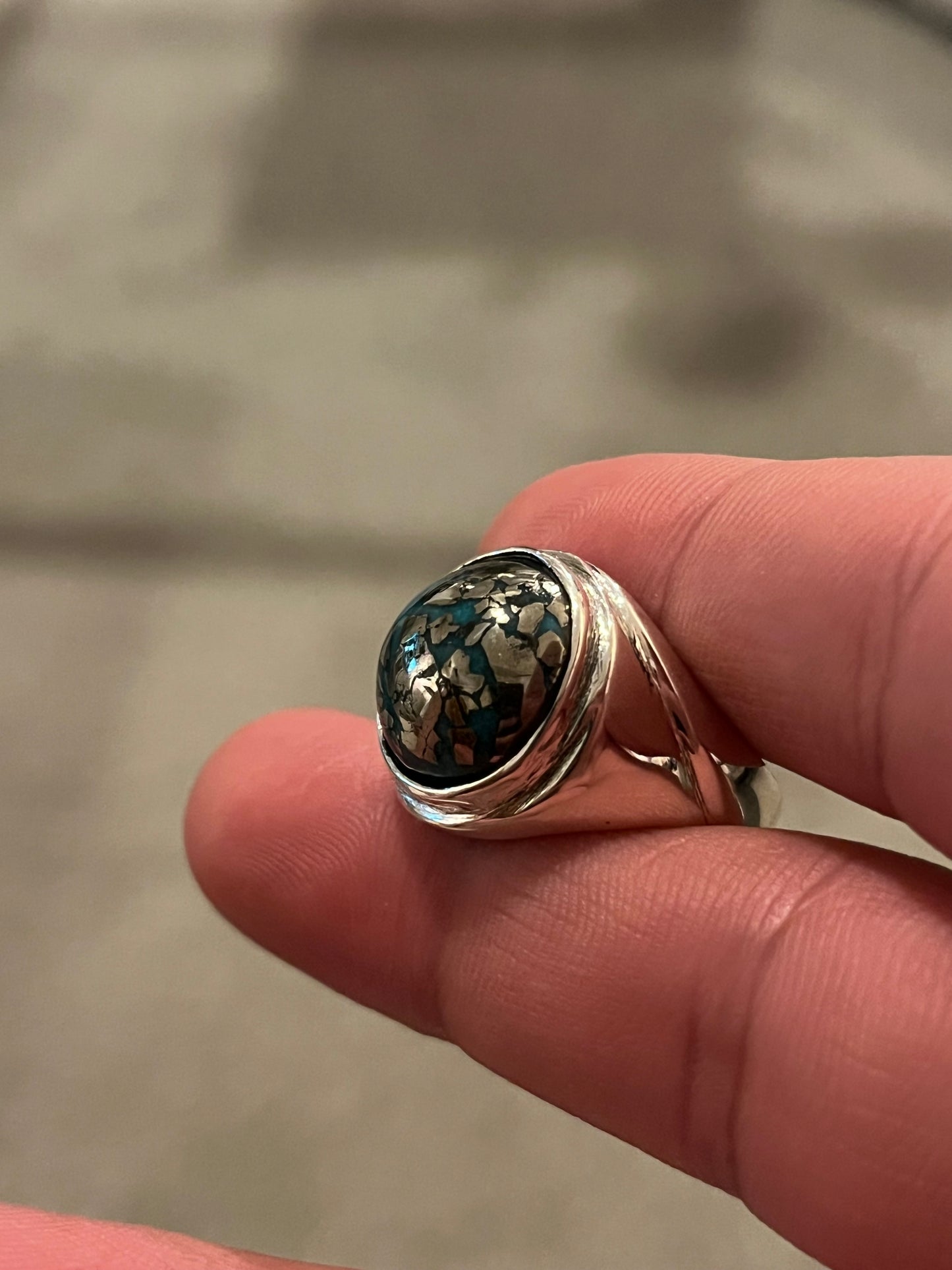 CERTIFIED! Natural turquoise s925 silver ring